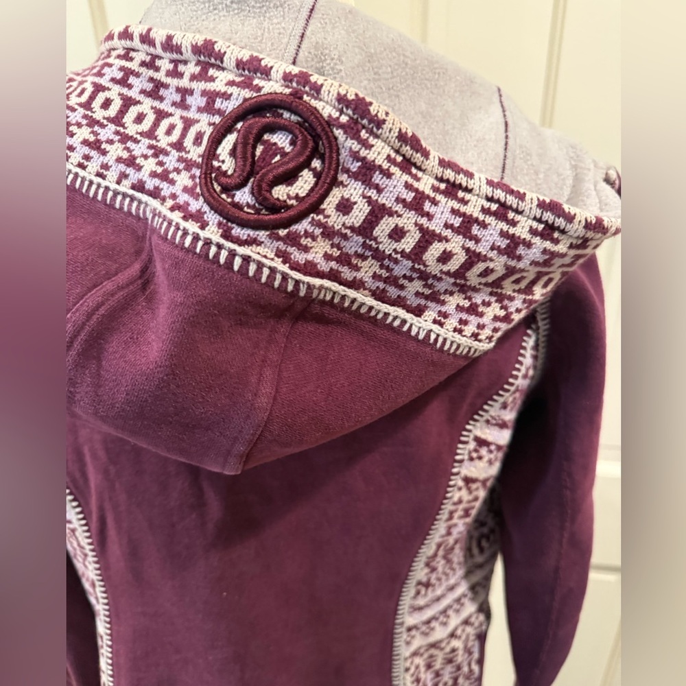 Special Edition Lululemon Scuba Hoodie Zip Up Sweatshirt 6 Plum Purple Fair Isle - Picture 6 of 11